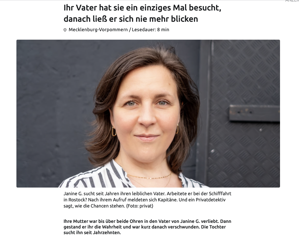 Screenshot des Nordkurier-Artikels; Detektiv in Rostock, Detektei in Rostock, Privatdetektiv in Rostock, Privatdetektei in Rostock